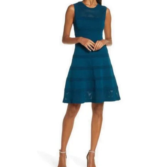 Vince Camuto Teal Sleeveless Dress - Picture 1 of 4